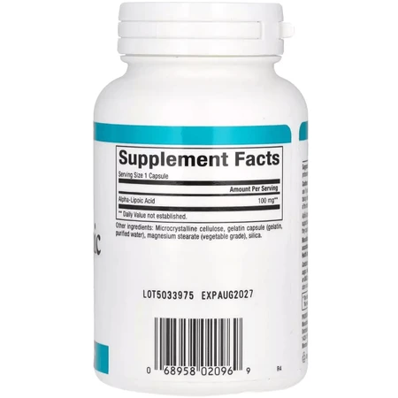 Альфа-ліпоєва кислота, 100 мг, Alpha-Lipoic Acid, Natural Factors, 120 капсул: ціни та характеристики