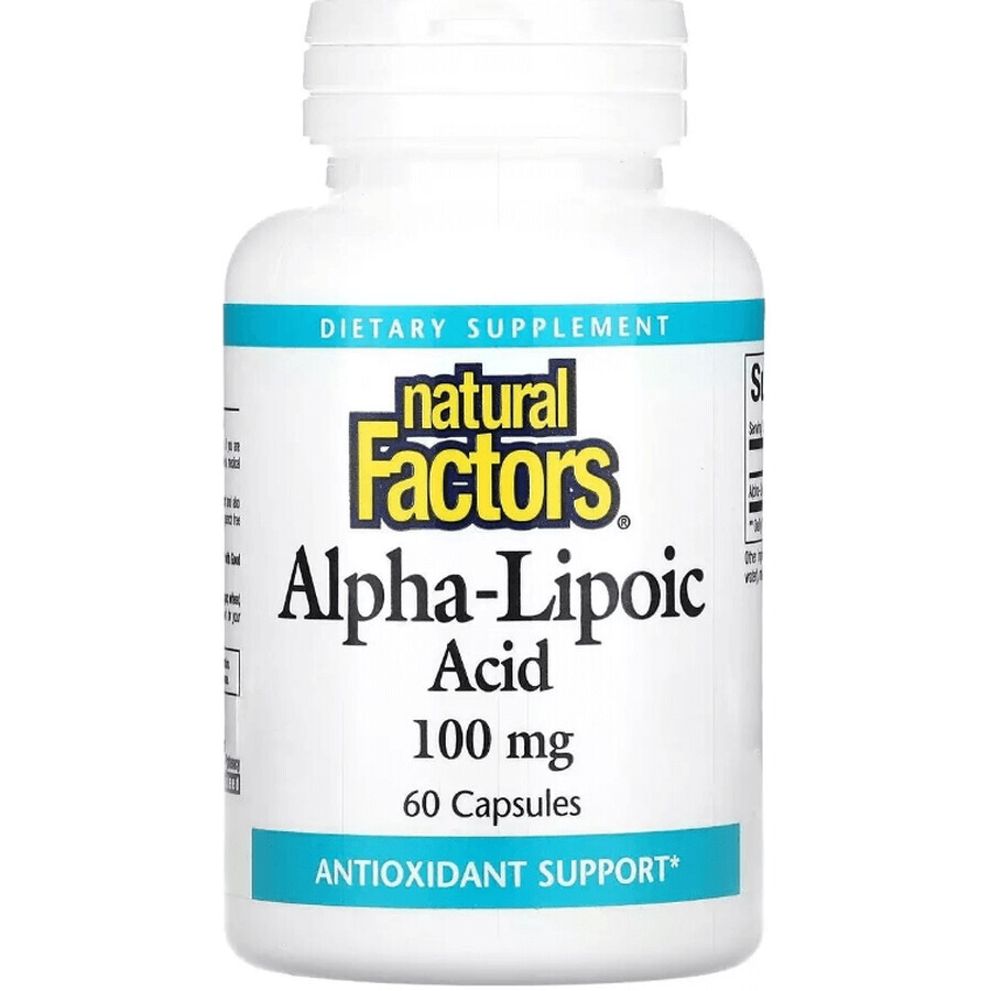 Альфа-липоевая кислота, 100 мг, Alpha-Lipoic Acid, Natural Factors, 60 капсул: цены и характеристики