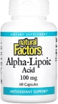 Альфа-липоевая кислота, 100 мг, Alpha-Lipoic Acid, Natural Factors, 60 капсул