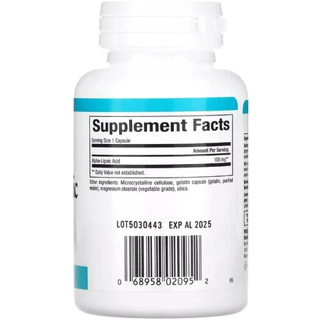 Альфа-липоевая кислота, 100 мг, Alpha-Lipoic Acid, Natural Factors, 60 капсул: цены и характеристики