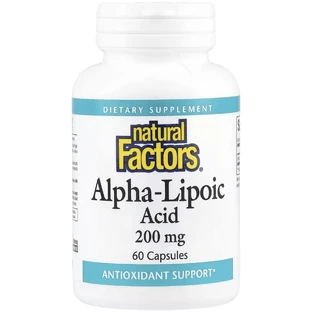 Альфа-ліпоєва кислота, 200 мг, Alpha-Lipoic Acid, Natural Factors, 60 капсул