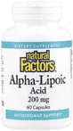 Альфа-липоевая кислота, 200 мг, Alpha-Lipoic Acid, Natural Factors, 60 капсул