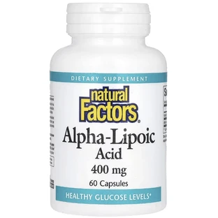 Альфа-ліпоєва кислота, 400 мг, Alpha-Lipoic Acid, Natural Factors, 60 капсул