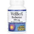 Берберин, 500 мг, WellBetX, Berberine, Natural Factors, 60 вегетарианских капсул