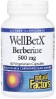 Берберін, 500 мг, WellBetX, Berberine, Natural Factors, 60 вегетаріанських капсул