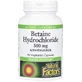 Бетаїн гідрохлорид та пажитник, 500 мг, Betaine Hydrochloride with Fenugreek, Natural Factors, 90 вегетаріанських капсул