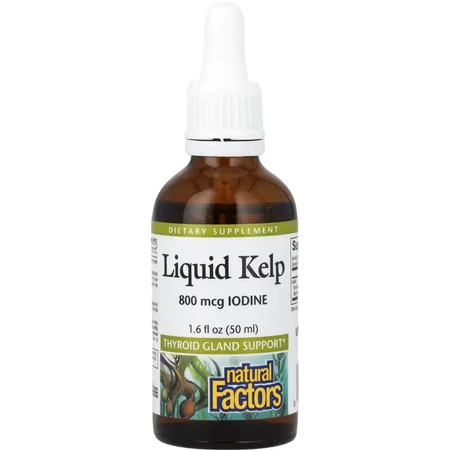 Водорості у краплях, 800 мкг, Liquid Kel, Natural Factors, 50 мл: ціни та характеристики