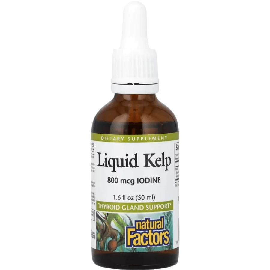Водорості у краплях, 800 мкг, Liquid Kel, Natural Factors, 50 мл: ціни та характеристики