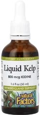 Водоросли в каплях, 800 мкг, Liquid Kel, Natural Factors, 50 мл