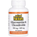 Глюкозамін та хондроїтин, Glucosamine & Chondroitin, Natural Factors, 60 капсул