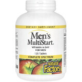 Щоденні вітаміни для чоловіків, Men's MultiStart, Vitamin A Day for Men, Natural Factors, 120 таблеток