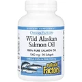 Жир дикого лосося аляски, 1000 мг, OmegaFactors, Wild Alaskan Salmon Oil, Natural Factors, 90 гелевих капсул