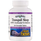 Здоровий сон, Stress-Relax, Tranquil Sleep, Natural Factors, 60 жувальних таблеток