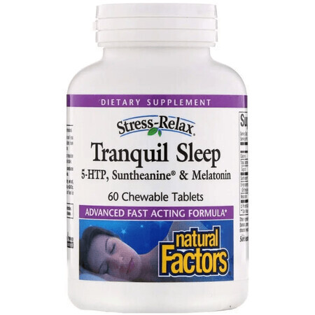 Здоровый сон, Stress-Relax, Tranquil Sleep, Natural Factors, 60 жевательных таблеток