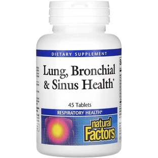 Здоров'я дихальних шляхів, Lung, Bronchial & Sinus Health, Natural Factors, 45 таблеток
