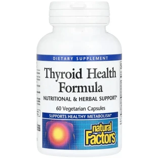 Здоров'я щитовидної залози, Thyroid Health Formula, Natural Factors, 60 вегетаріанських капсул
