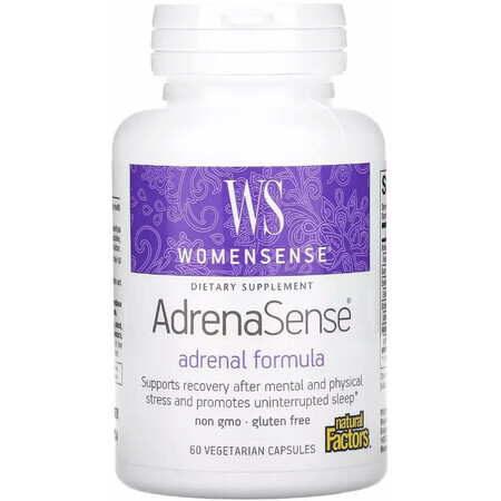 Комплекс для поддержки надпочечников, WomenSense, AdrenaSense, Natural Factors, 60 вегетарианских капсул