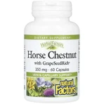 Конский каштан с виноградными косточками, 350 мг, HerbalFactors, Horse Chestnut with GrapeSeedRich, Natural Factors, 60 капсул: цены и характеристики