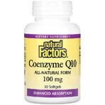 Коензим Q10, 100 мг, Coenzyme Q10, Natural Factors, 30 гелевих капсул: ціни та характеристики