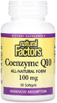 Коензим Q10, 100 мг, Coenzyme Q10, Natural Factors, 30 гелевих капсул