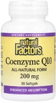 Коензим Q10, 200 мг, Coenzyme Q10, Natural Factors, 30 гелевих капсул