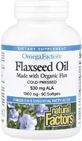 Льняное масло, 1000 мг, OmegaFactors, Flaxseed Oil, Natural Factors, 90 гелевых капсул
