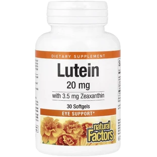 Лютеїн 20 мг, Lutein, Natural Factors, 30 желатинових капсул