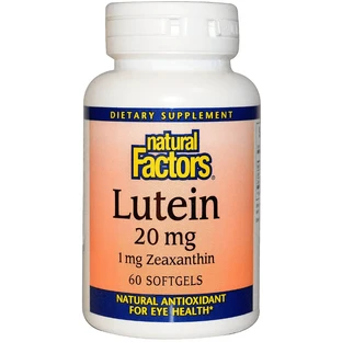Лютеин 20 мг, Lutein, Natural Factors, 60 желатиновых капсул
