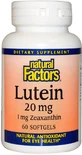 Лютеин 20 мг, Lutein, Natural Factors, 60 желатиновых капсул