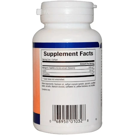 Лютеин 20 мг, Lutein, Natural Factors, 60 желатиновых капсул: цены и характеристики