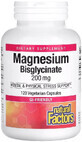 Магний Бисглицинат, 200 мг, Magnesium Bisglycinate, Natural Factors, 120 вегетарианских капсул