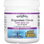 Магній цитрат у порошку, смак ягід, Stress-Relax, Magnesium Citrate, Natural Factors, 250 г: ціни та характеристики