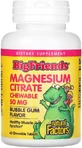 Магній цитрат для дітей, 50 мг, смак жувальної гумки, Magnesium Citrate, Natural Factors, 60 жувальних таблеток