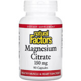 Магній цитрат, 150 мг, Magnesium Citrate, Natural Factors, 90 капсул
