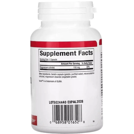 Магній цитрат, 150 мг, Magnesium Citrate, Natural Factors, 90 капсул: ціни та характеристики
