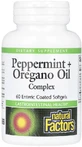 Олія перцевої м'яти, орегано та кмину, Peppermint+Oregano Oil Complex, Natural Factors, 60 гелевих капсул