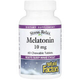 Мелатонін, 10 мг, Stress Relax, Melatonin, Natural Factors, 60 жувальних таблеток