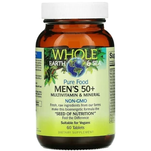 Мультивитаминный и минеральный комплекс для мужчин 50+, Men's 50+, Natural Factors, 60 таблеток