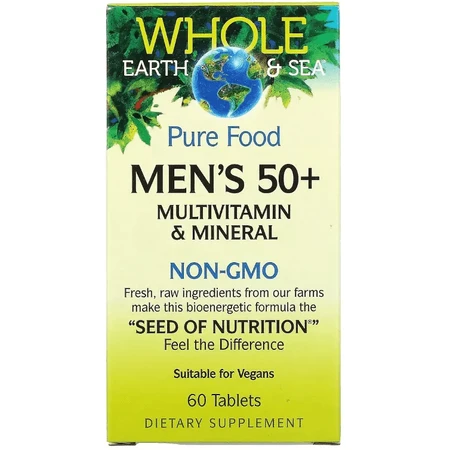 Мультивітамінний та мінеральний комплекс для чоловіків 50+, Men's 50+, Natural Factors, 60 таблеток: ціни та характеристики