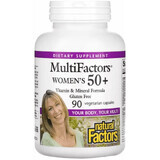 Мультивітаміни для жінок 50+, MultiFactors, Women's 50+, Natural Factors, 90 вегетаріанських капсул