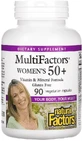 Мультивитамины для женщин 50+, MultiFactors, Women's 50+, Natural Factors, 90 вегетарианских капсул