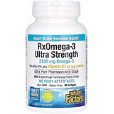 Омега-3 ультра и витамин D3, 2150 мг, RxOmega-3 Ultra Strength with Vitamin D3, Natural Factors, 60 гелевых капсул