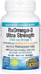 Омега-3 ультра и витамин D3, 2150 мг, RxOmega-3 Ultra Strength with Vitamin D3, Natural Factors, 60 гелевых капсул