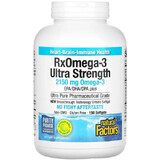 Омега-3 ультра, 2150 мг, RxOmega-3 Ultra Strength, Natural Factors, 150 гелевих капсул