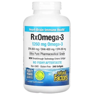 Омега-3, 1260 мг, RxOmega-3, Natural Factors, 240 гелевих капсул