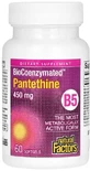 Пантетин, витамин B5, 450 мг, BioCoenzymated, B5, Pantethine, Natural Factors, 60 гелевых капсул