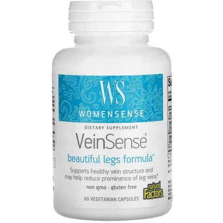 Поддержка вен для женщин, WomenSense, VeinSense, Natural Factors, 60 вегетарианских капсул: цены и характеристики