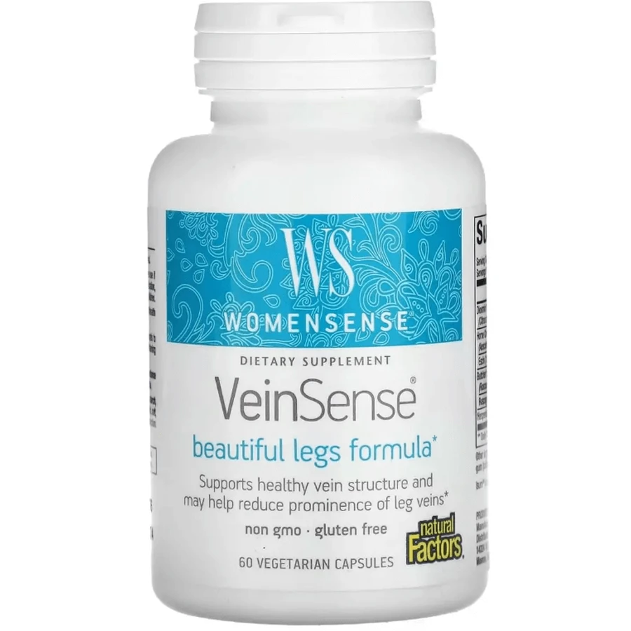 Поддержка вен для женщин, WomenSense, VeinSense, Natural Factors, 60 вегетарианских капсул: цены и характеристики