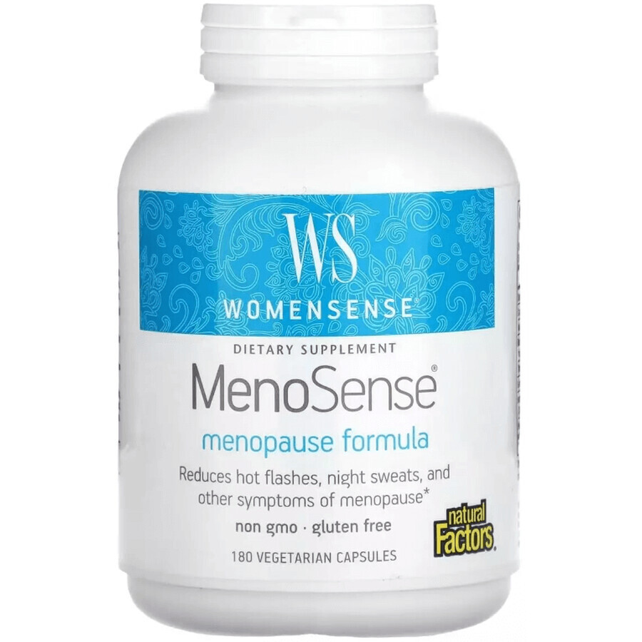 Поддержка при менопаузе, WomenSense, MenoSense, Menopause Formula, Natural Factors, 180 вегетарианских капсул: цены и характеристики