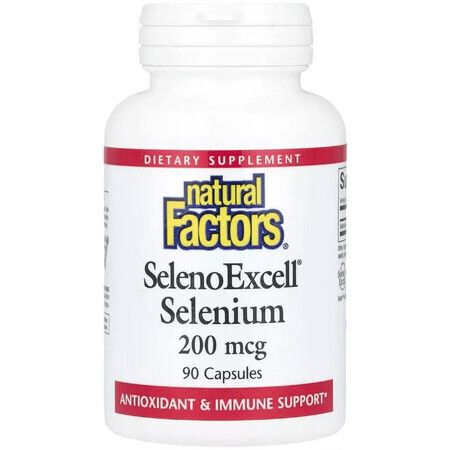 Селен, 200 мкг, SelenoExcell, Selenium, Natural Factors, 90 капсул